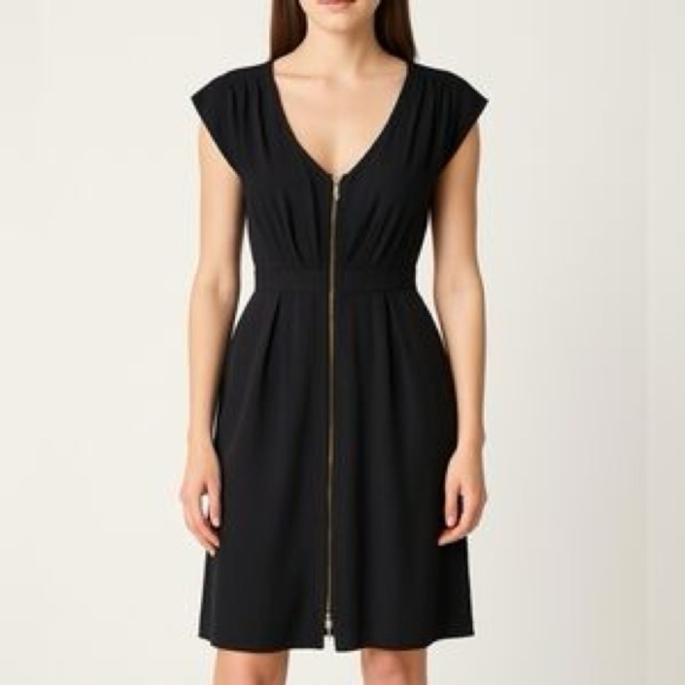 H&M Black Front Zipper Dress - Size 2